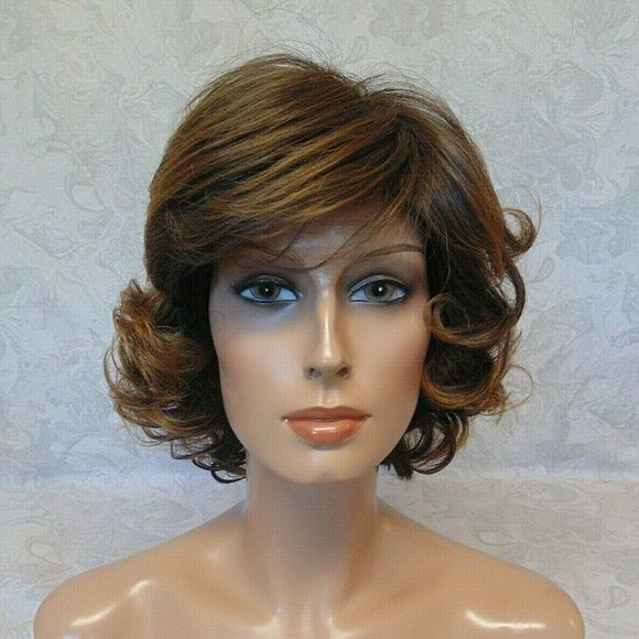New Curly Brown/Auburn Tipped Heat Resistant Wig main image 10